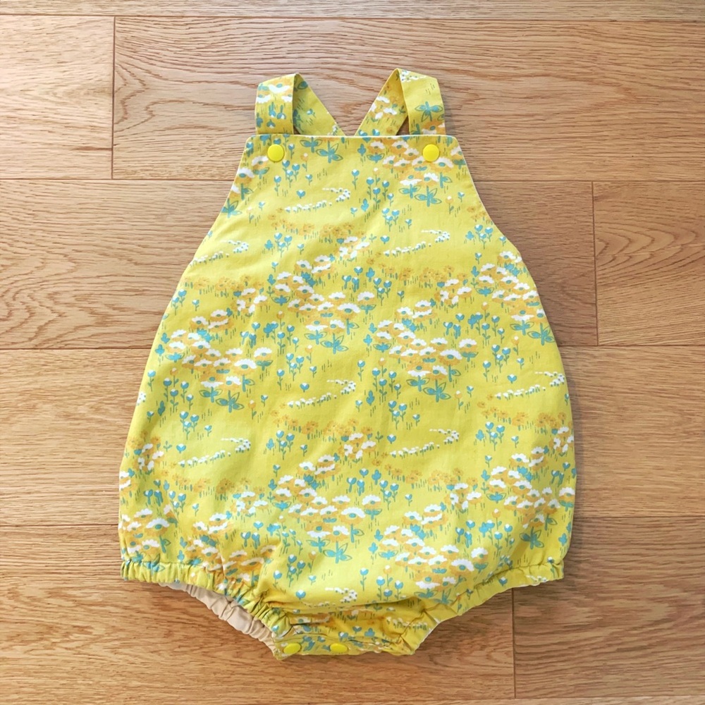 18-24m custom yellow floral romper